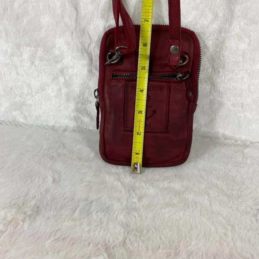 HARBOUR 2nd Compact Red Leather Crossbody Bag